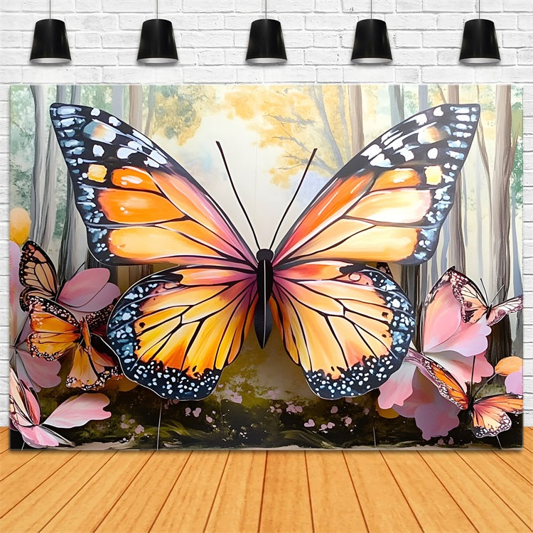 Spring Backdrop Majestic Butterfly The Woods Backdrop LXX1-105