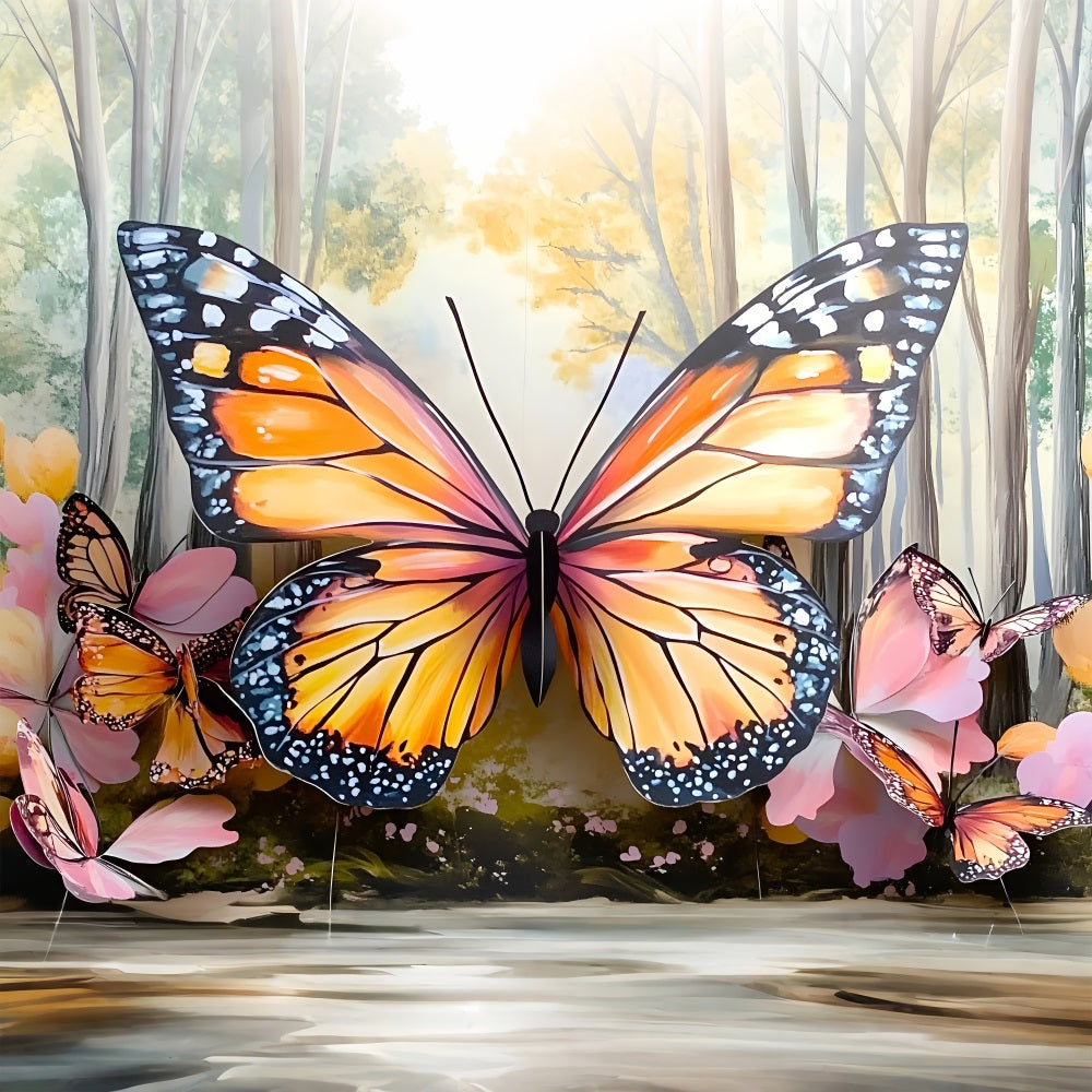 Spring Backdrop Majestic Butterfly The Woods Backdrop LXX1-105