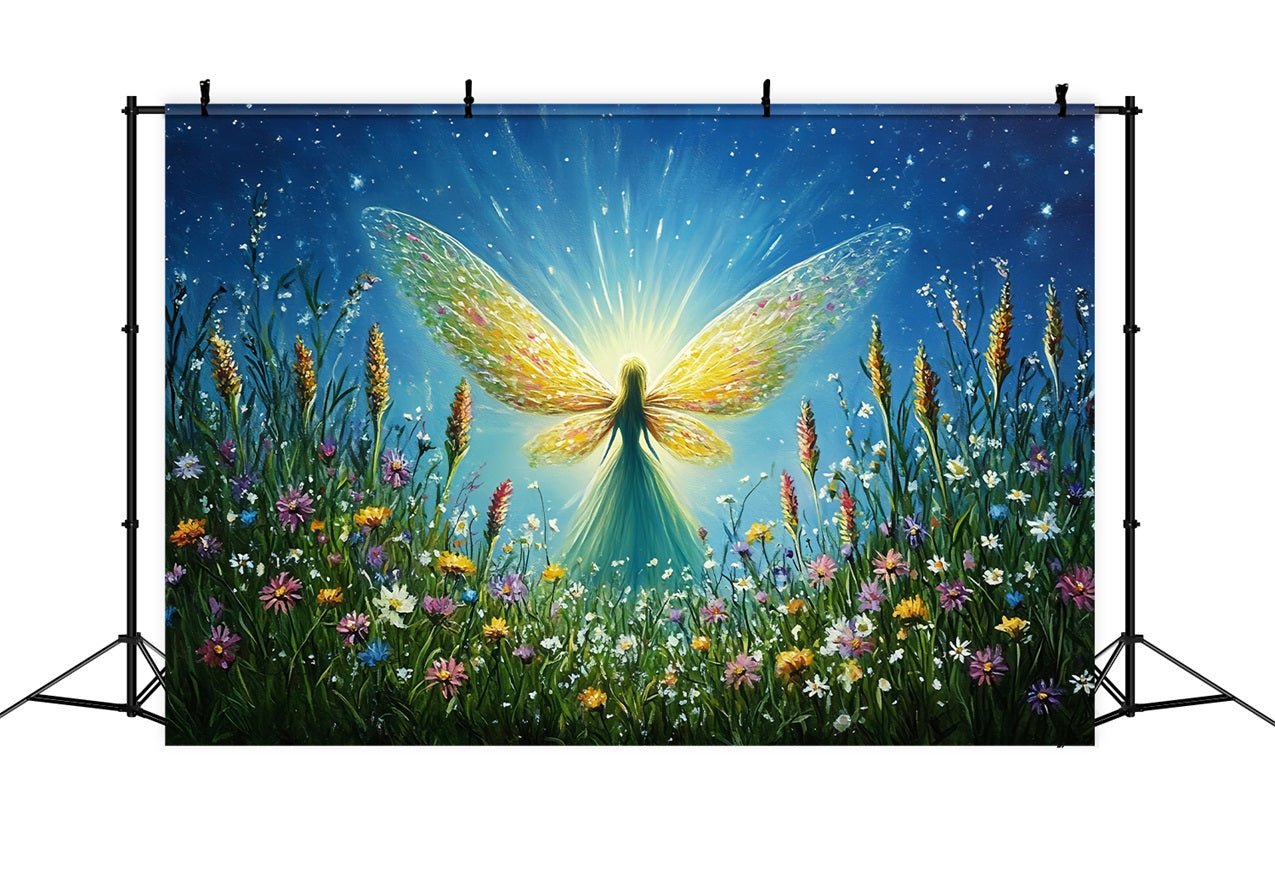 Spring Picture Backdrop Starry Fairy Blooming Field Backdrop LXX1-11