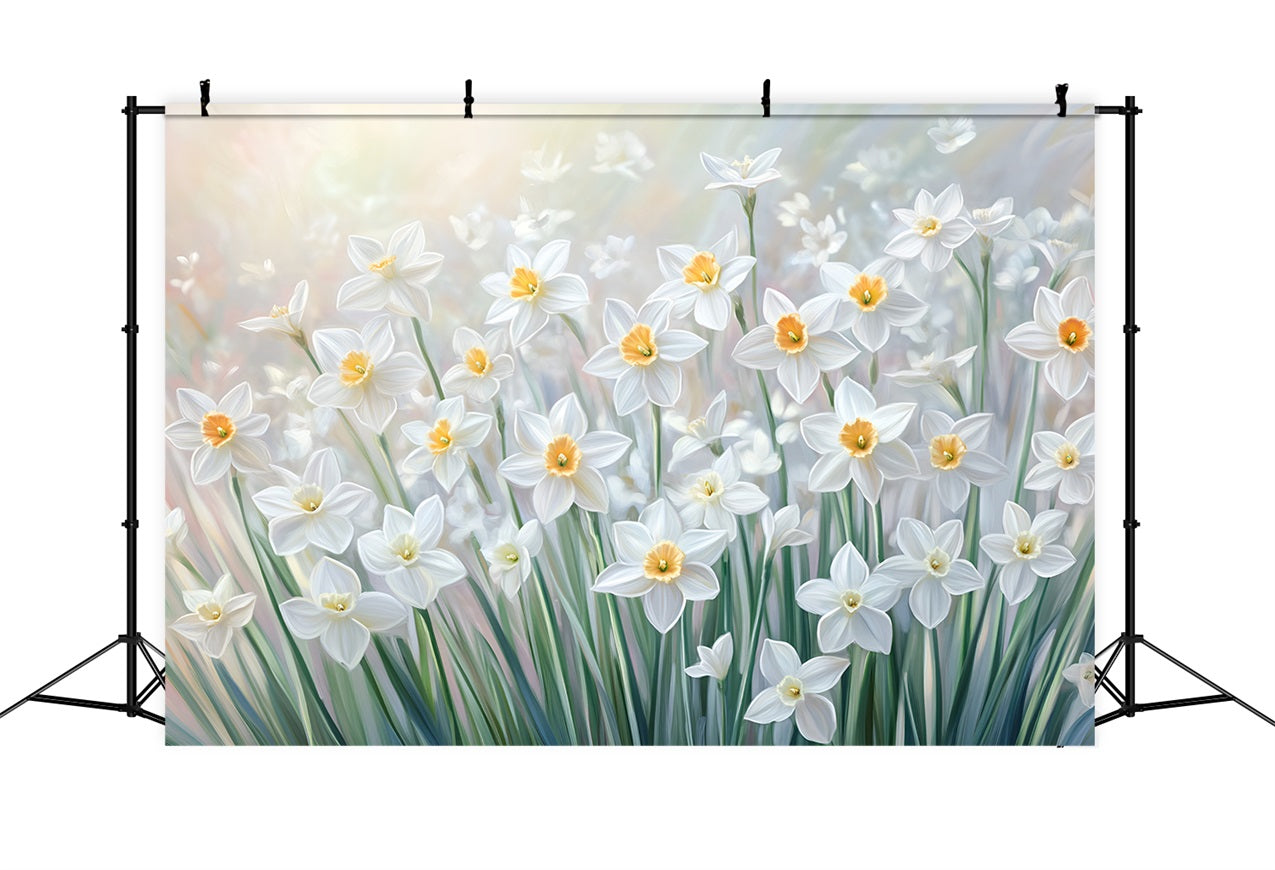 Spring Backdrop Radiant Morning Daffodil Garden Backdrop LXX1-112