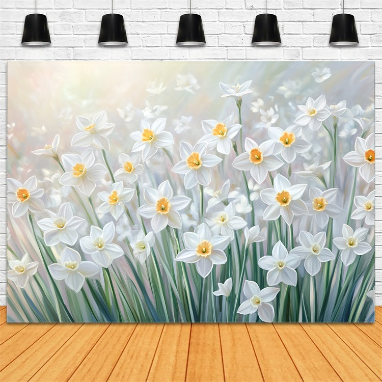 Spring Backdrop Radiant Morning Daffodil Garden Backdrop LXX1-112