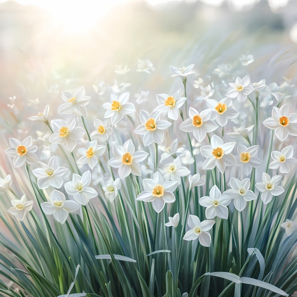 Spring Backdrop Radiant Morning Daffodil Garden Backdrop LXX1-112