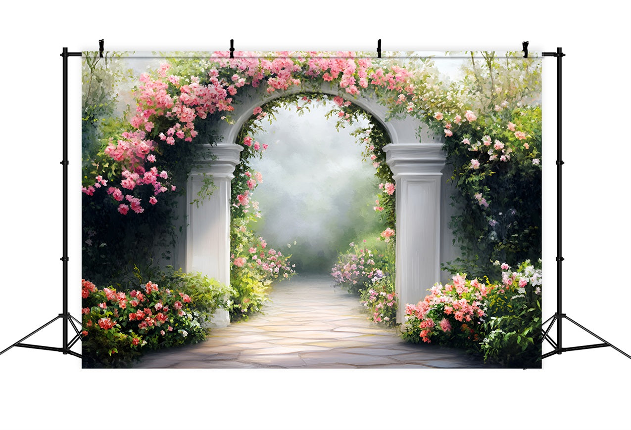 Photography Spring Backdrops Dreamy Arch Covered Roses Backdrop LXX1-115