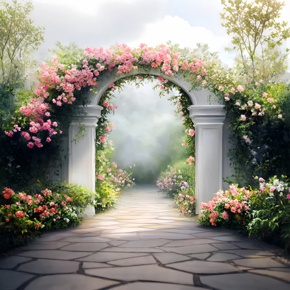 Photography Spring Backdrops Dreamy Arch Covered Roses Backdrop LXX1-115