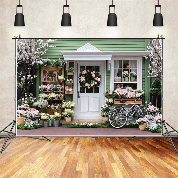 Spring Backdrops Pictures Green House Blooming Flowers Backdrop LXX1-118