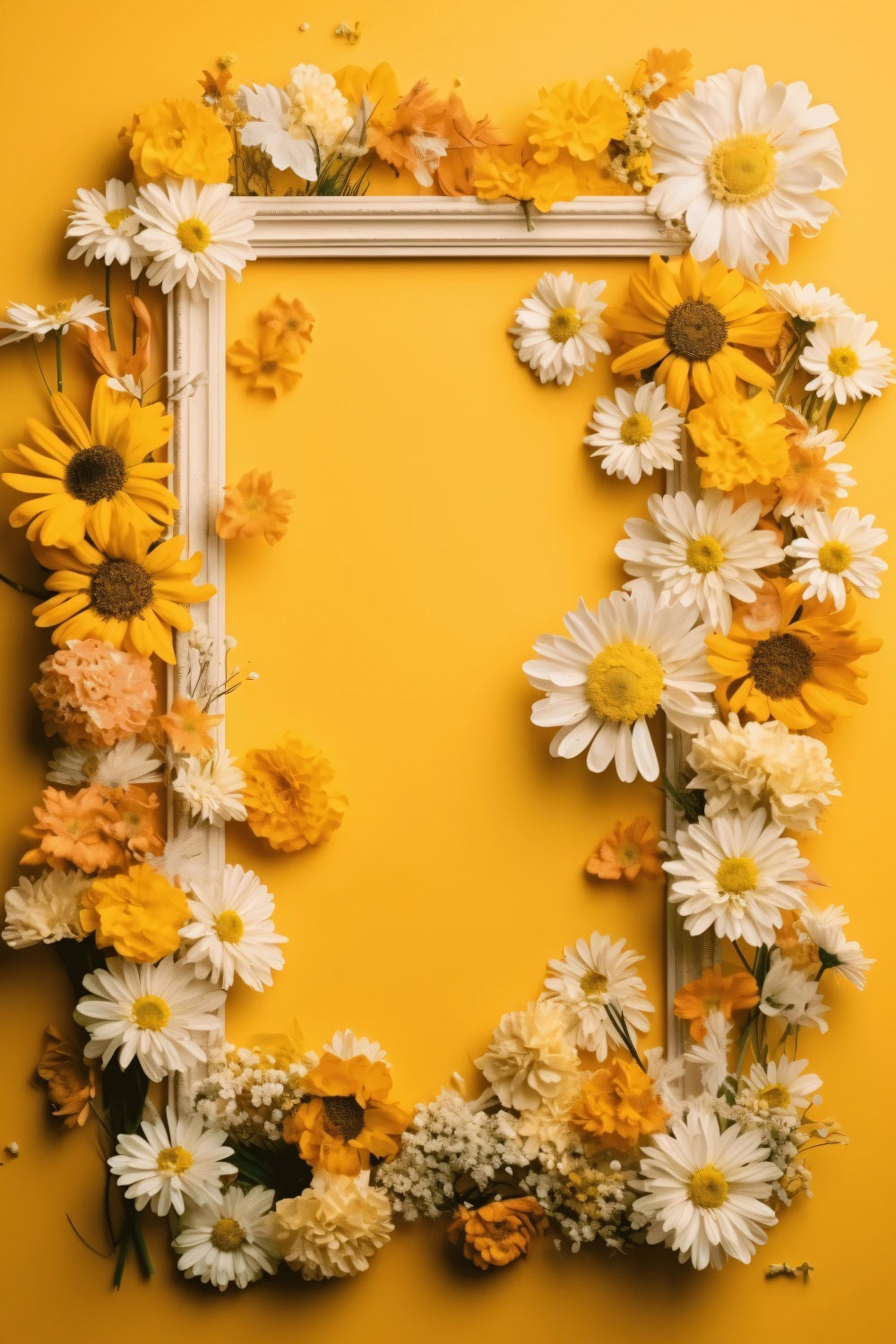 Springtime Backdrops Yellow Daisy Frame Design Backdrop LXX1-124