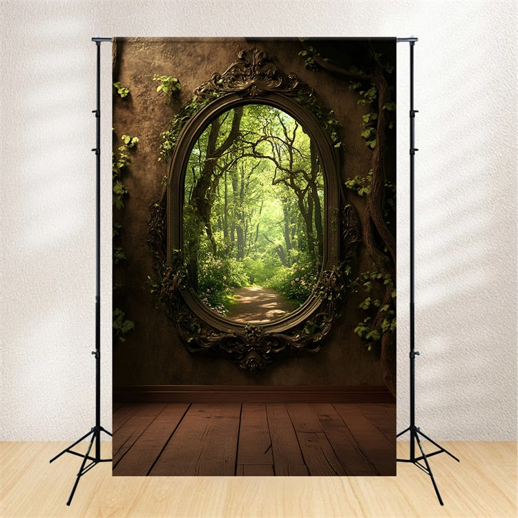 Backdrop Spring Forest Tunnel Wooden Floor Backdrop LXX1-130