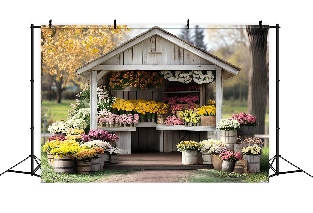 Spring Photo Backdrop Garden Flower Stand Photography Backdrop LXX1-139