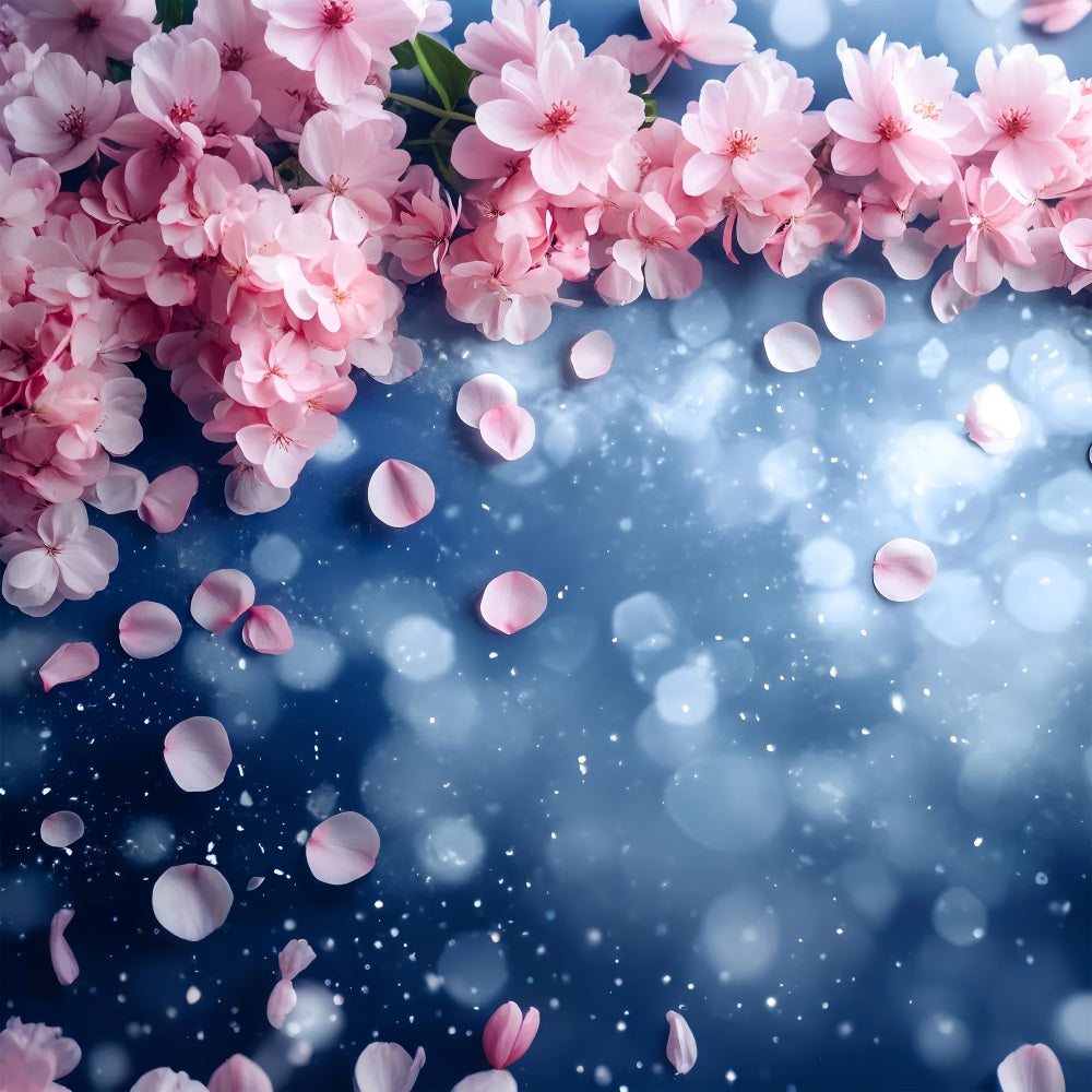 Spring Photo Backdrops Pink Petals Blue Glow Backdrop LXX1-145