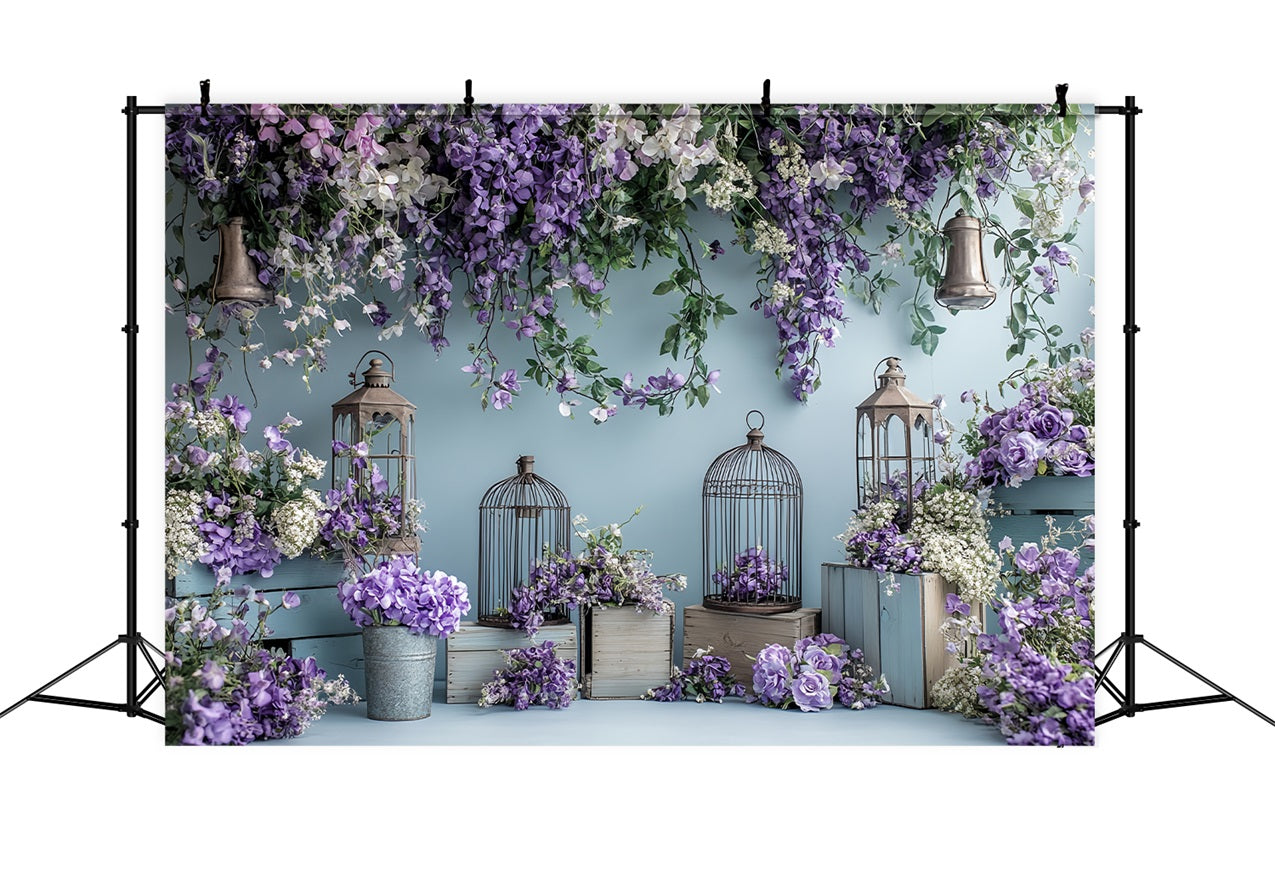 Spring Backdrops Photography Hanging Floral Beauty Lantern Backdrop LXX1-15