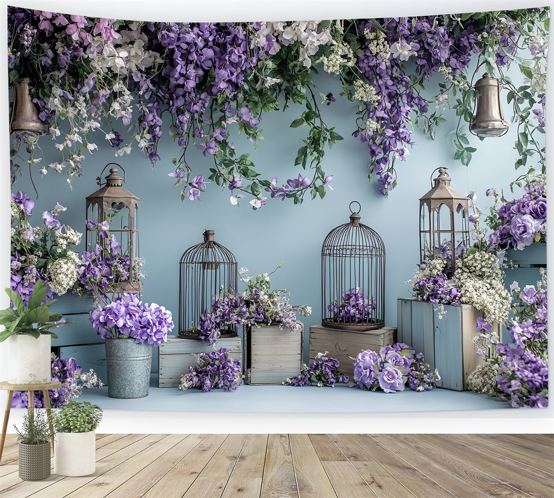 Spring Backdrops Photography Hanging Floral Beauty Lantern Backdrop LXX1-15