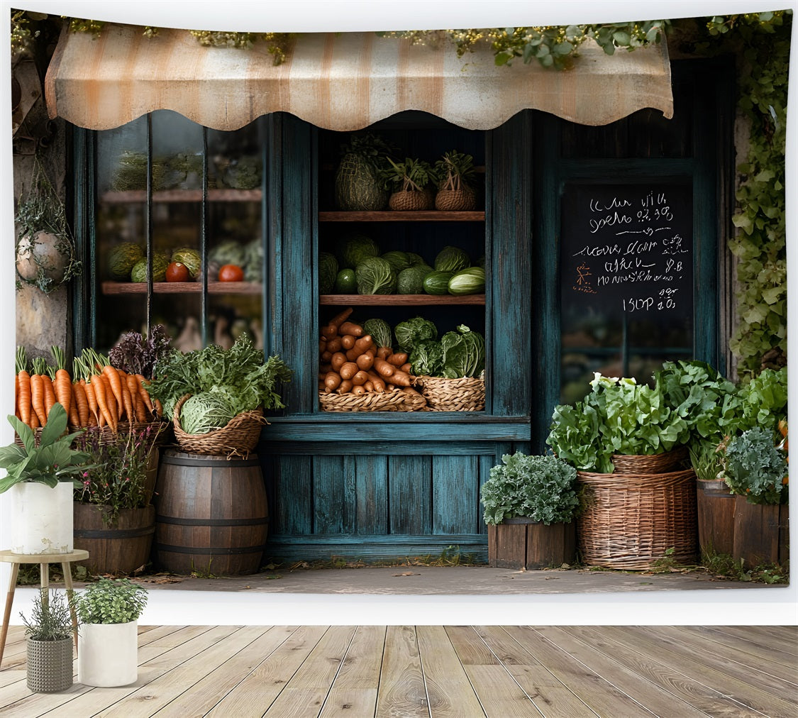 Spring Photography Backdrop Rustic Grocer Farm Window Backdrop LXX1-153