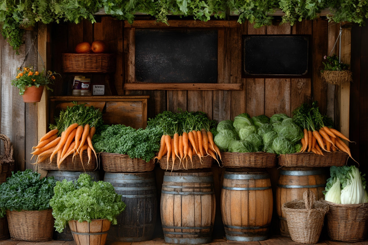 Photography Backdrops Spring Farmer's Barnyard Carrot Backdrop LXX1-154