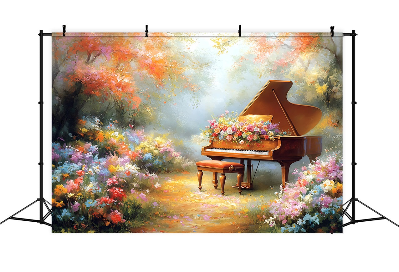 Backdrop Spring Garden Symphony Grand Piano Backdrop LXX1-155