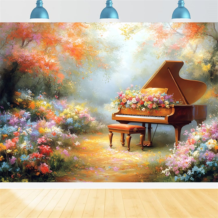 Backdrop Spring Garden Symphony Grand Piano Backdrop LXX1-155