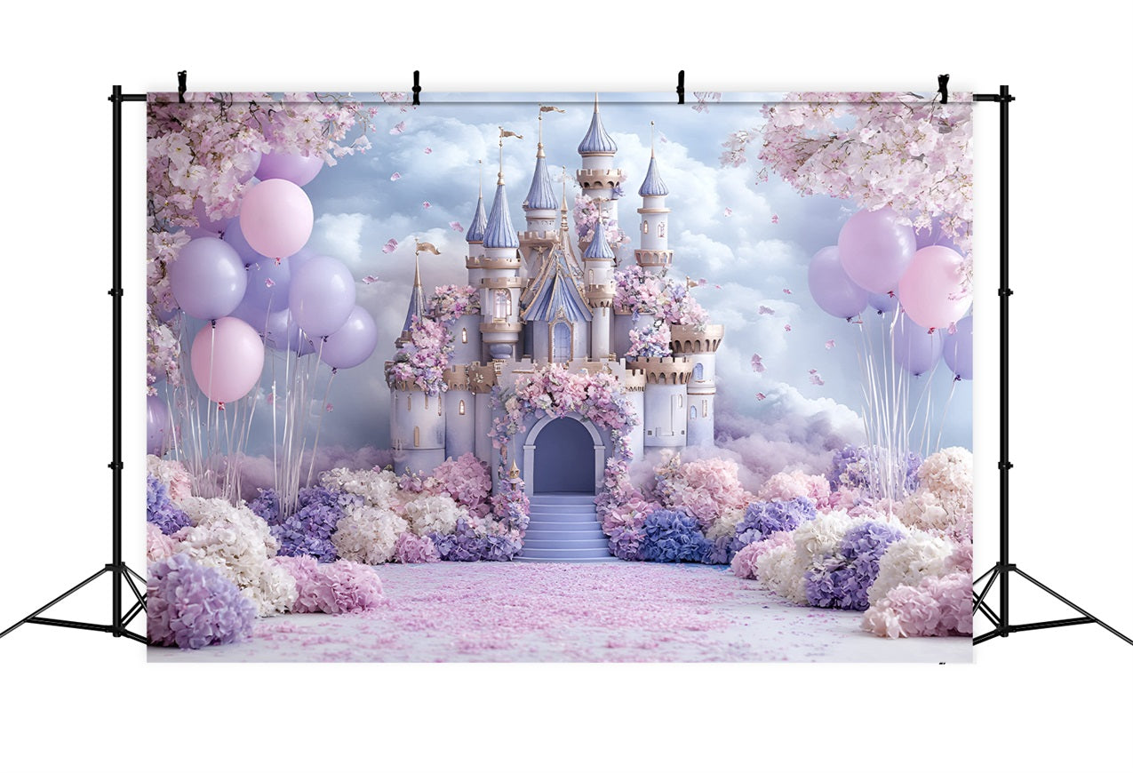 Photography Spring Backdrops Royal Castle Blooming Garden Backdrop LXX1-160