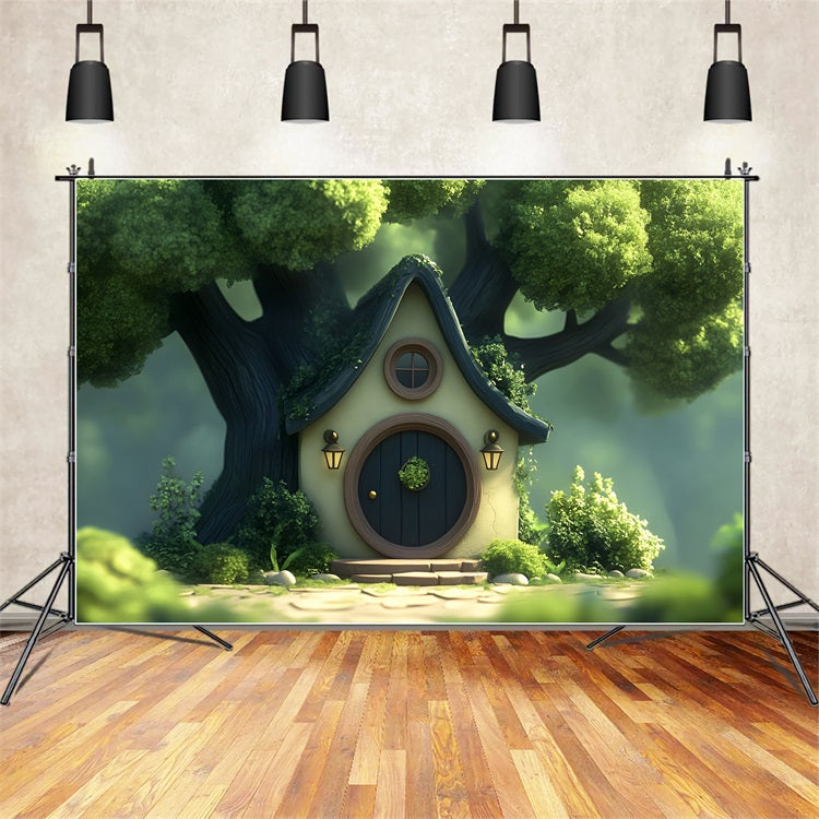 Spring Picture Backdrops Hidden Cottage Enchanted Woods Backdrop LXX1-161