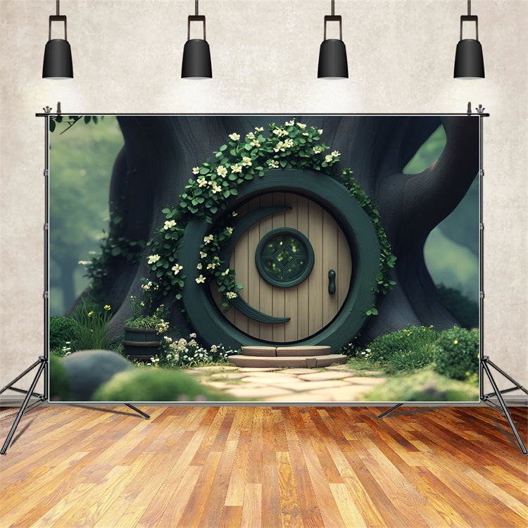 Spring Backdrop Images Greenery Framed Woodland Door Backdrop LXX1-162