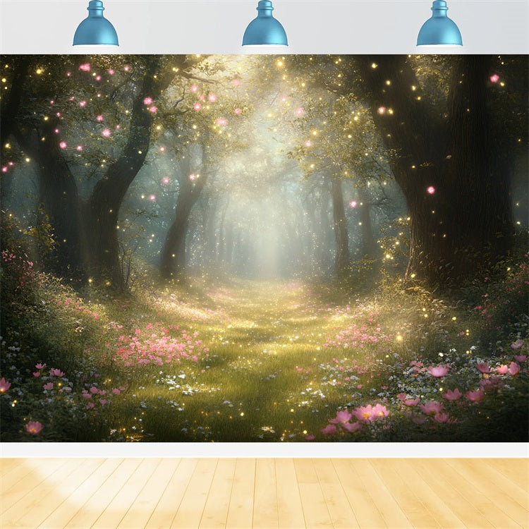 Spring Backdrops Photography Magical Woodland Blossoms Light Backdrop LXX1-166