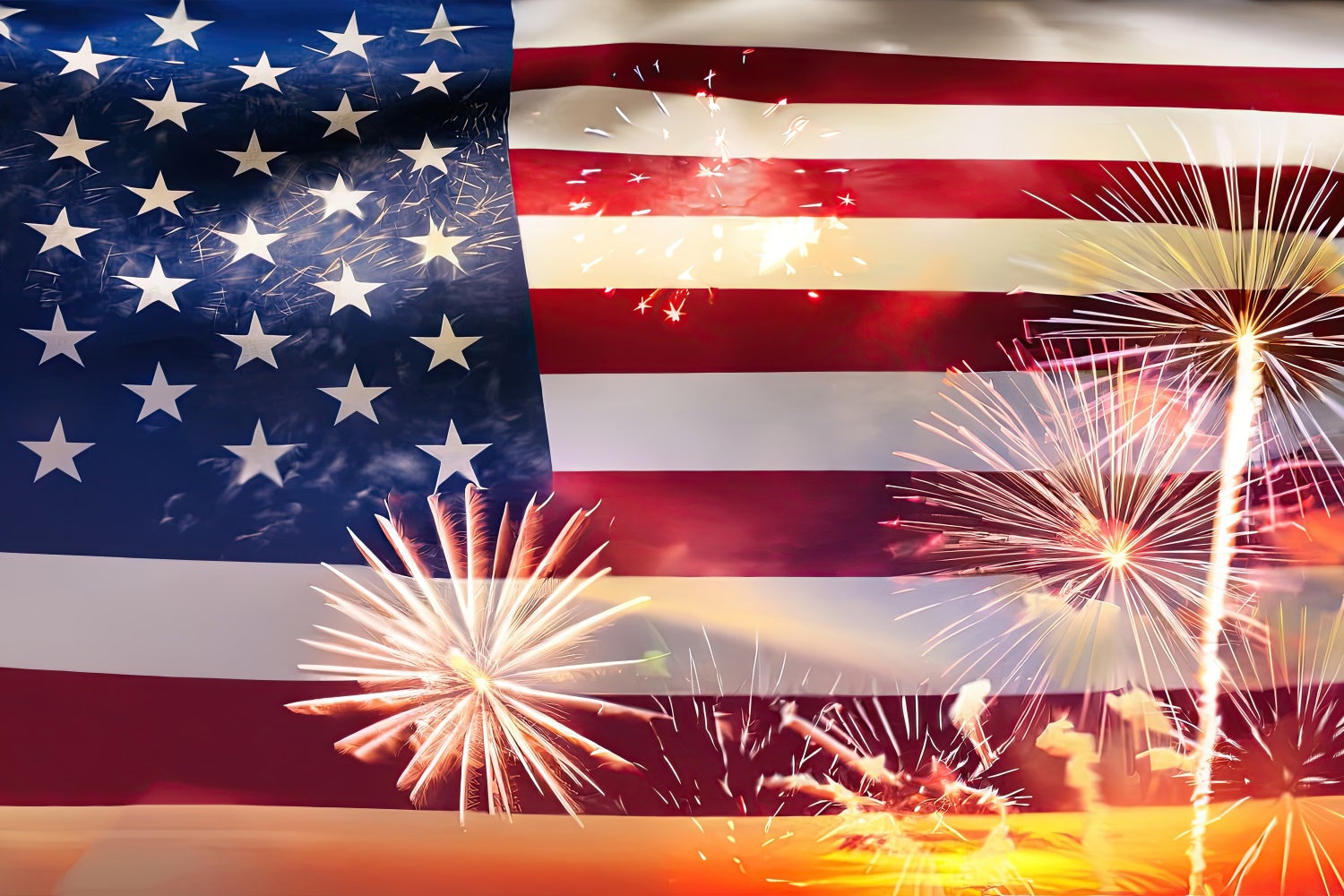 American Flag Backdrop Celebration Freedom Fireworks Backdrop LXX1-179