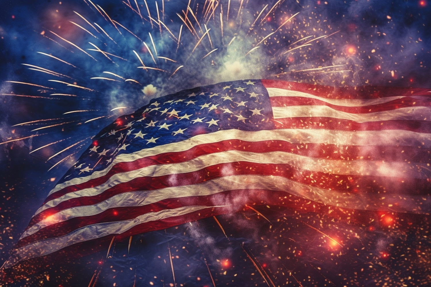 American Flag Backdrops Illuminated Glory Fireworks Backdrop LXX1-180