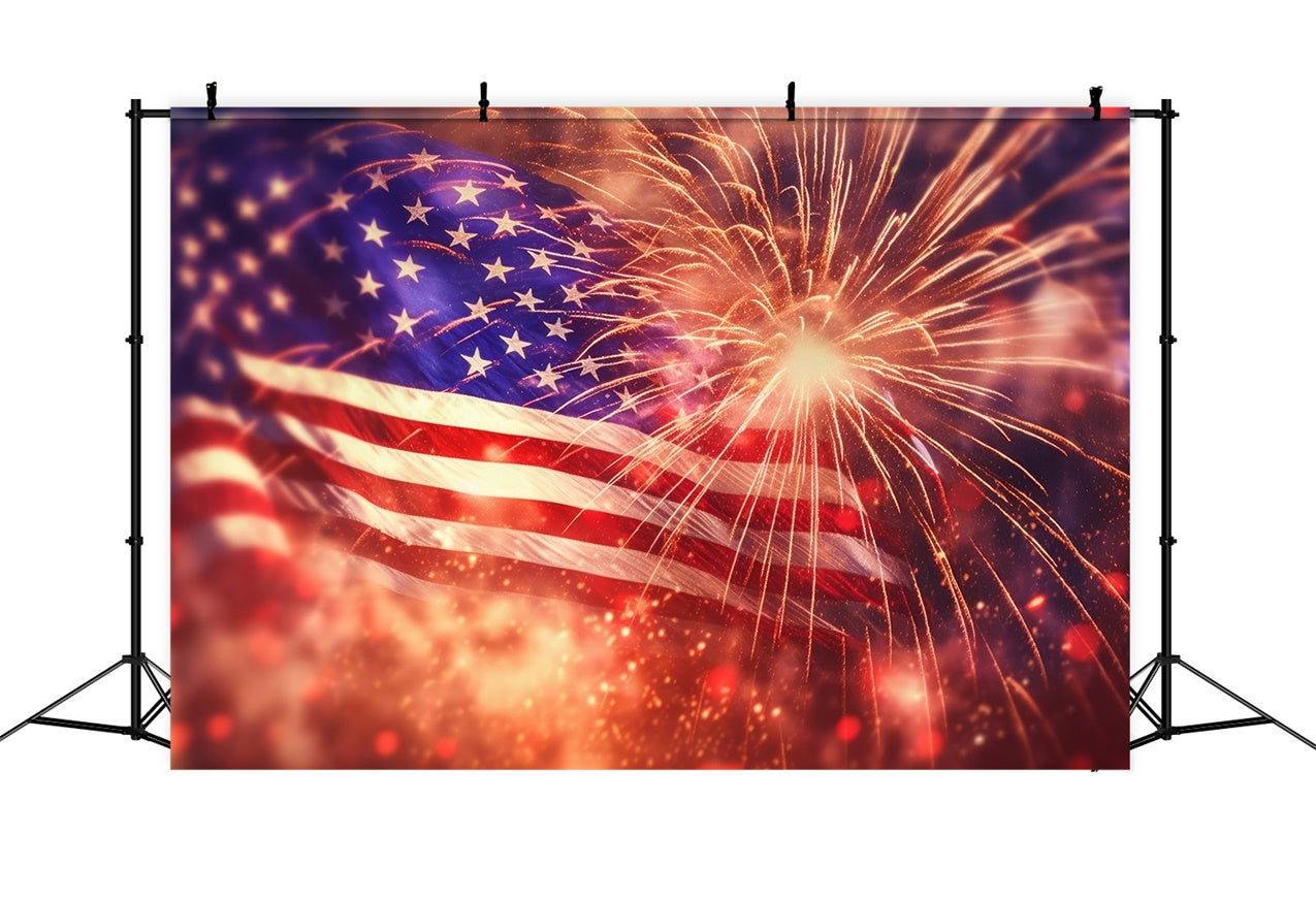 American Flag Backdrops Fireworks Celebration Glory Backdrop LXX1-181