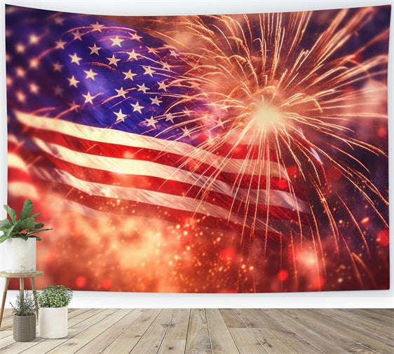 American Flag Backdrops Fireworks Celebration Glory Backdrop LXX1-181