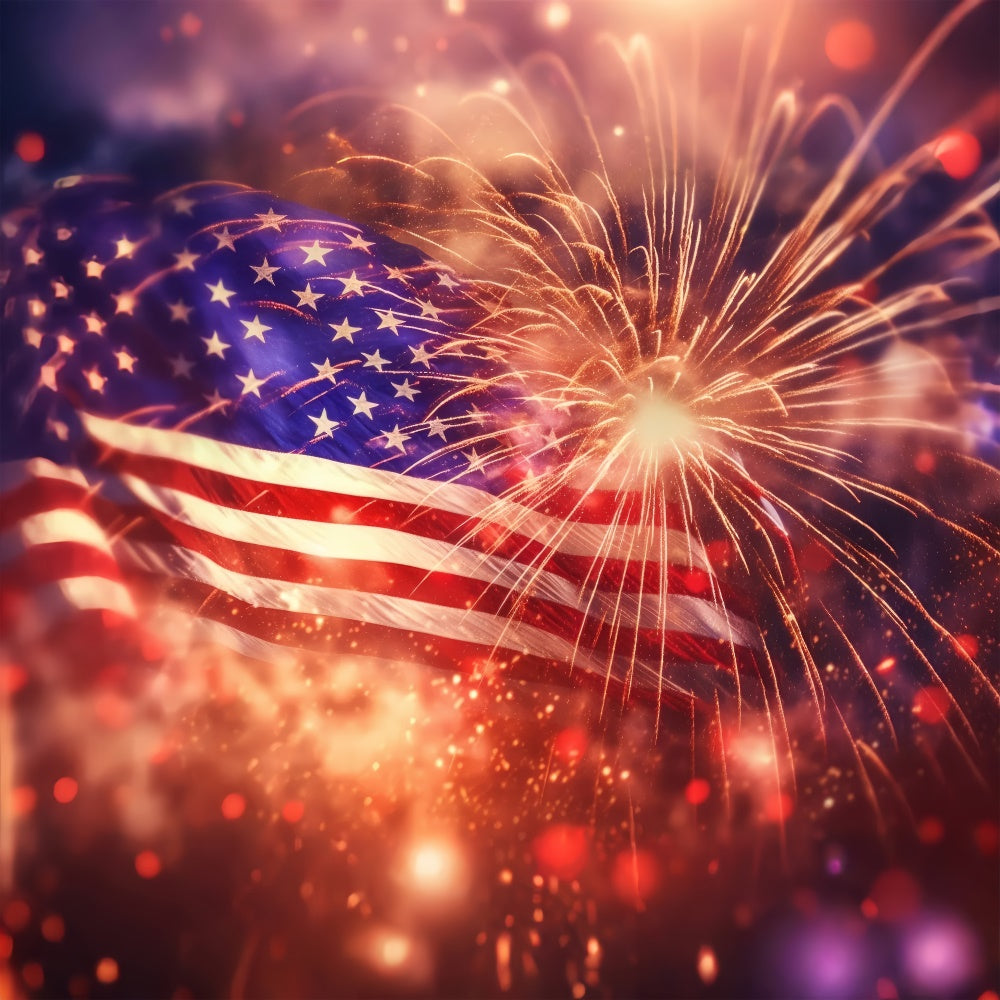 American Flag Backdrops Fireworks Celebration Glory Backdrop LXX1-181