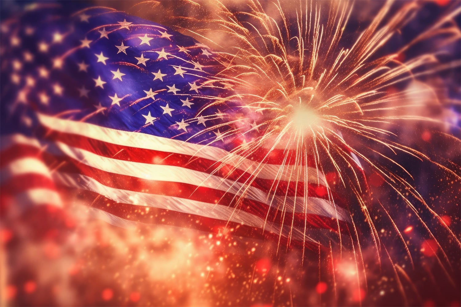 American Flag Backdrops Fireworks Celebration Glory Backdrop LXX1-181