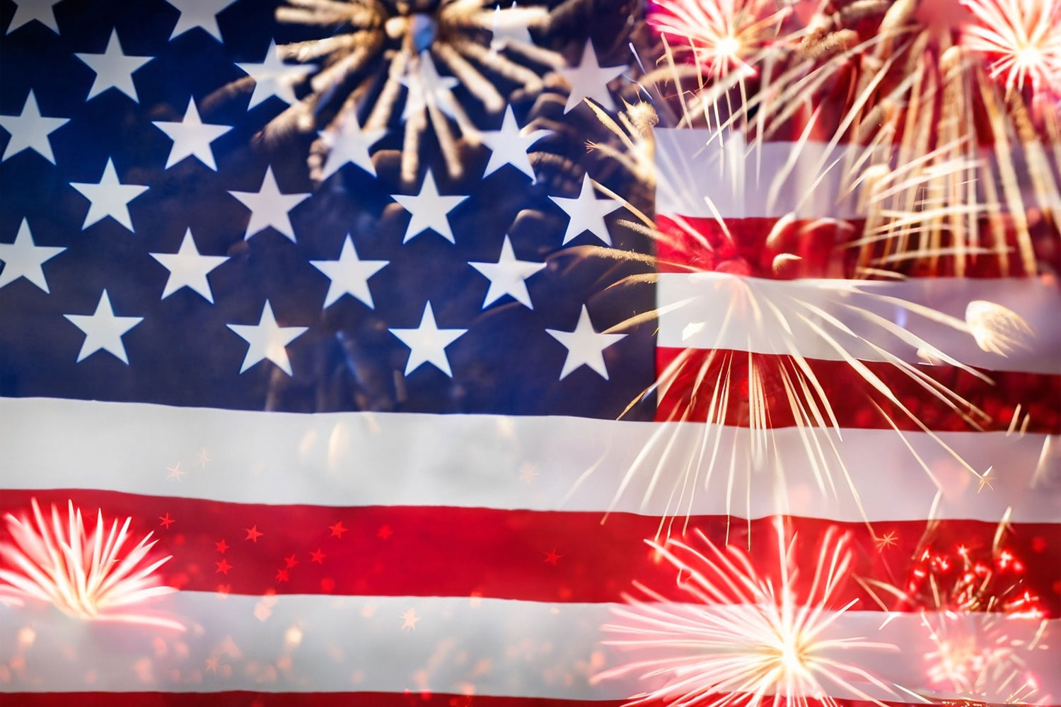 American Flag Backdrops Stars Fireworks Celebration Backdrop LXX1-183