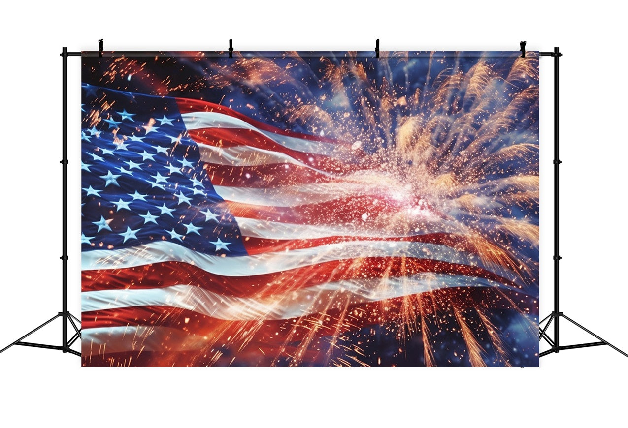 American Flag Photography Backdrop Radiant Sparks Backdrop LXX1-184