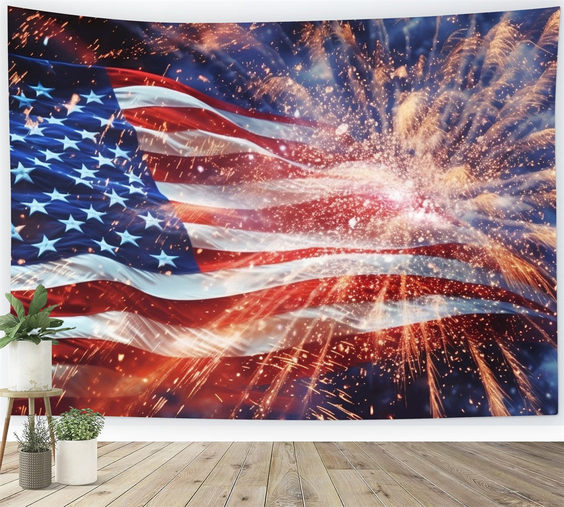 American Flag Photography Backdrop Radiant Sparks Backdrop LXX1-184