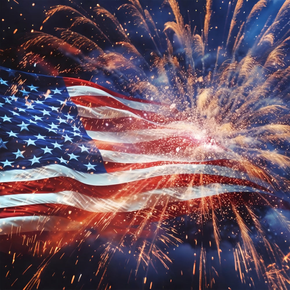 American Flag Photography Backdrop Radiant Sparks Backdrop LXX1-184