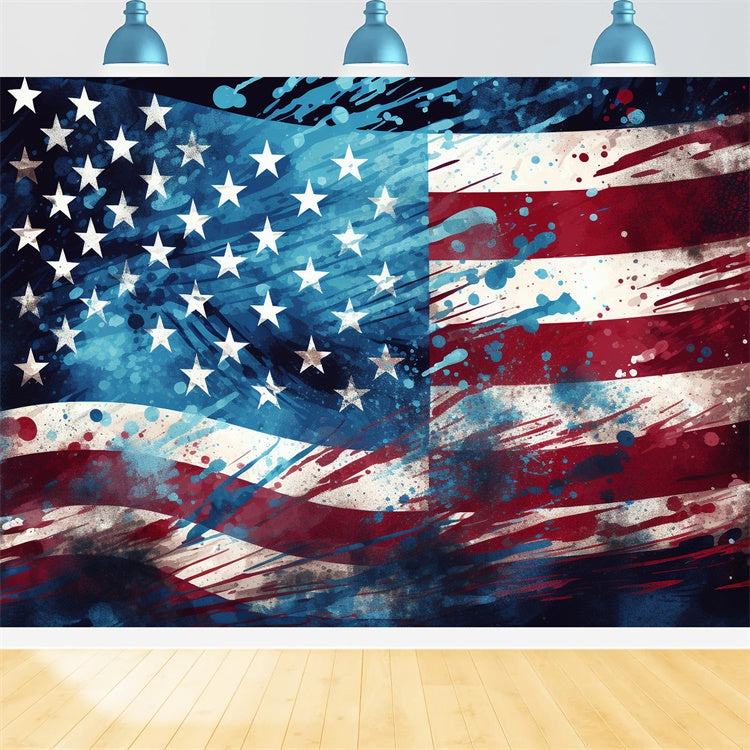 American Flag Photo Backdrop Abstract Artistic Celebration Backdrop LXX1-193