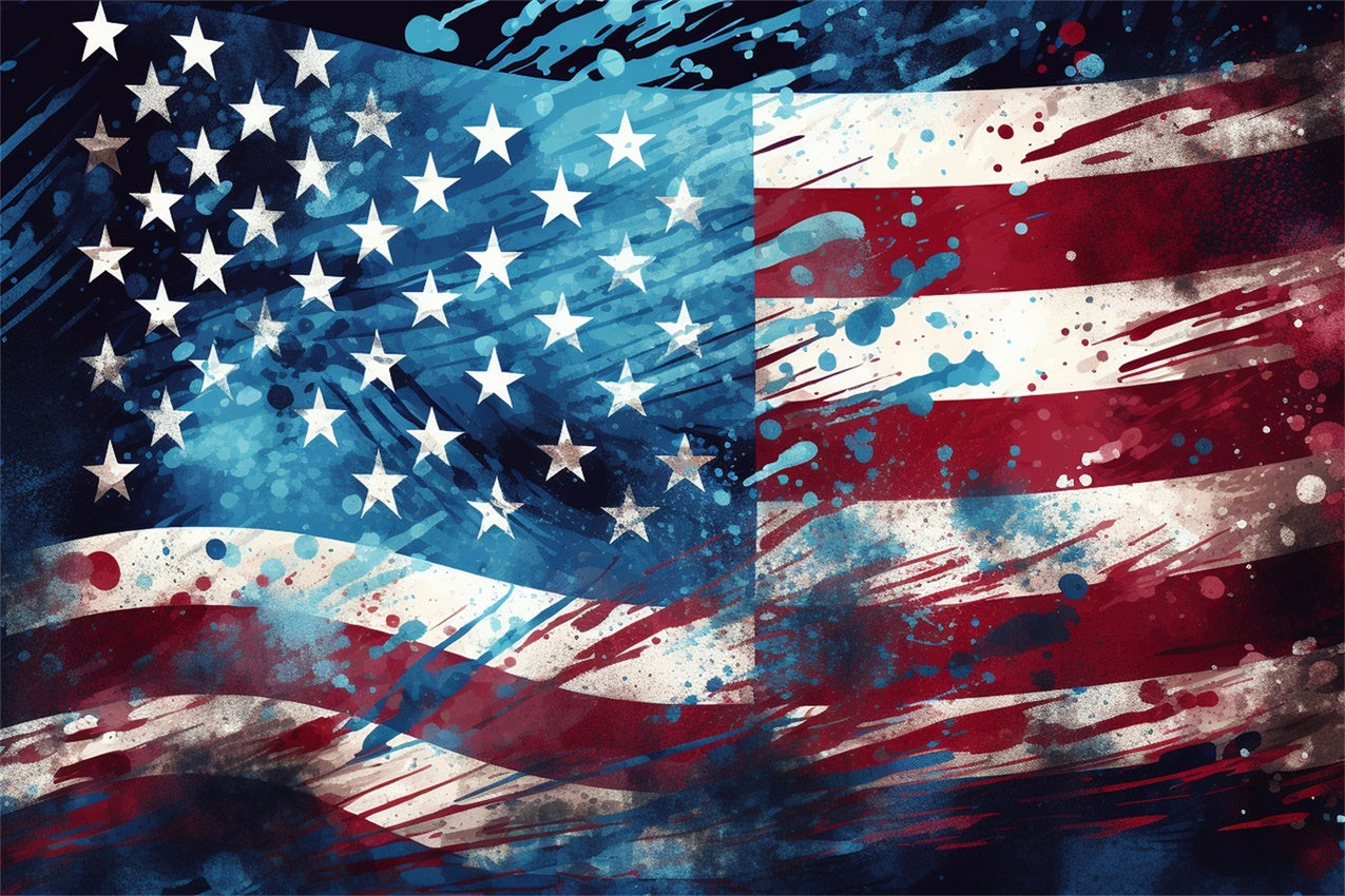 American Flag Photo Backdrop Abstract Artistic Celebration Backdrop LXX1-193