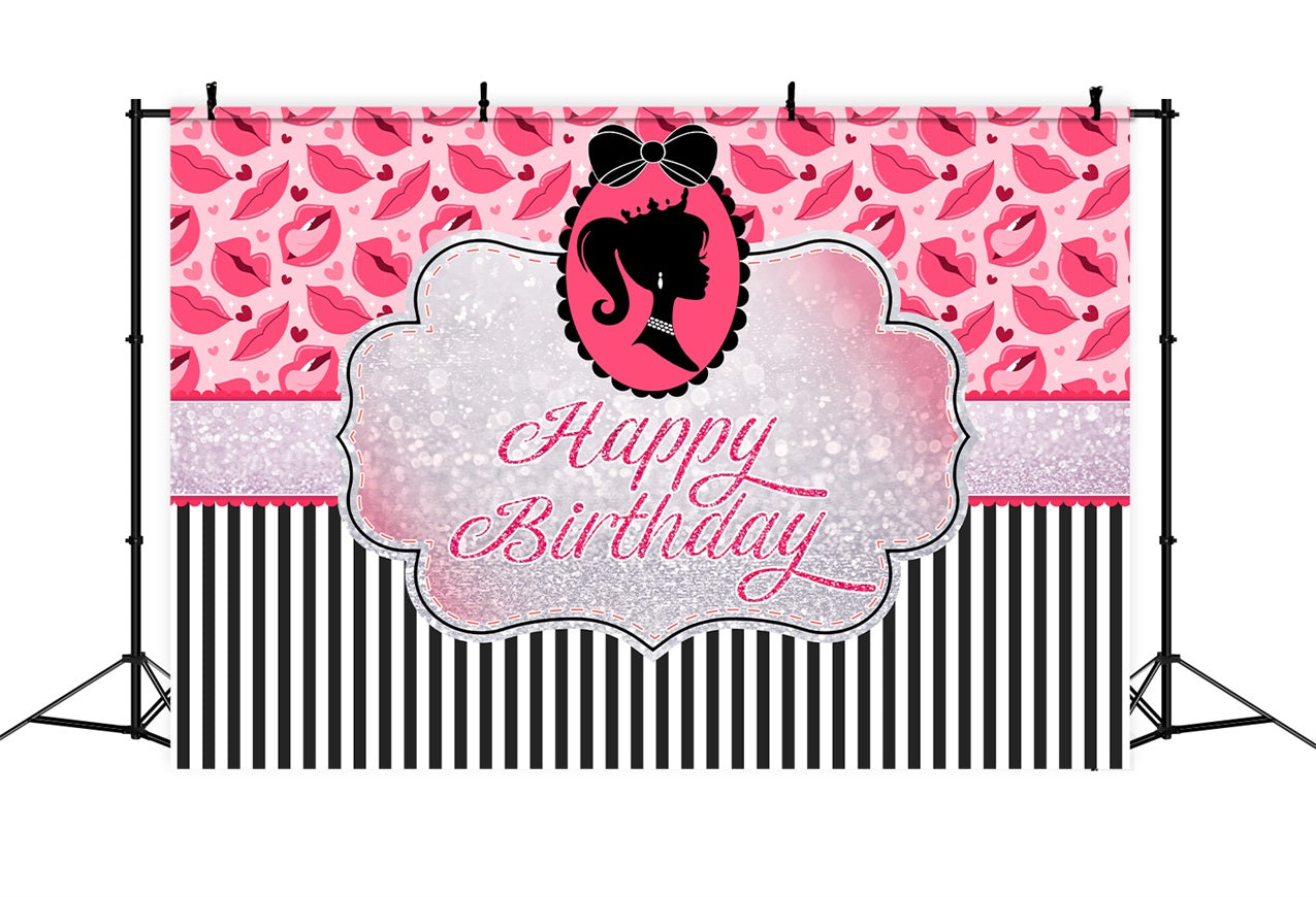 Customized Backdrop Birthday Barbie Glittery Princess Backdrop LXX1-202