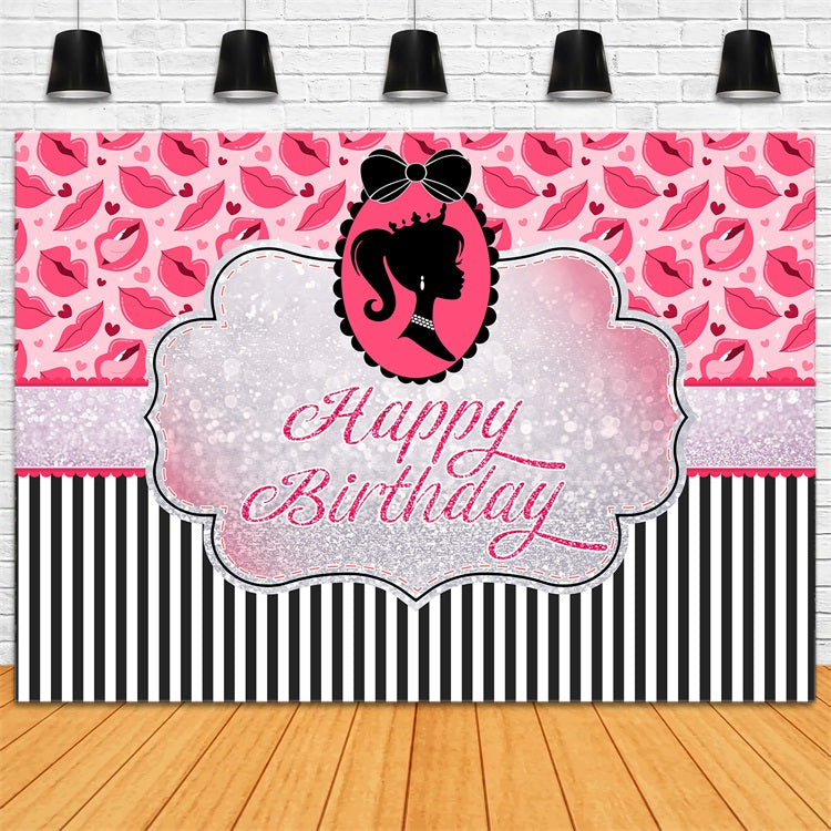 Customized Backdrop Birthday Barbie Glittery Princess Backdrop LXX1-202