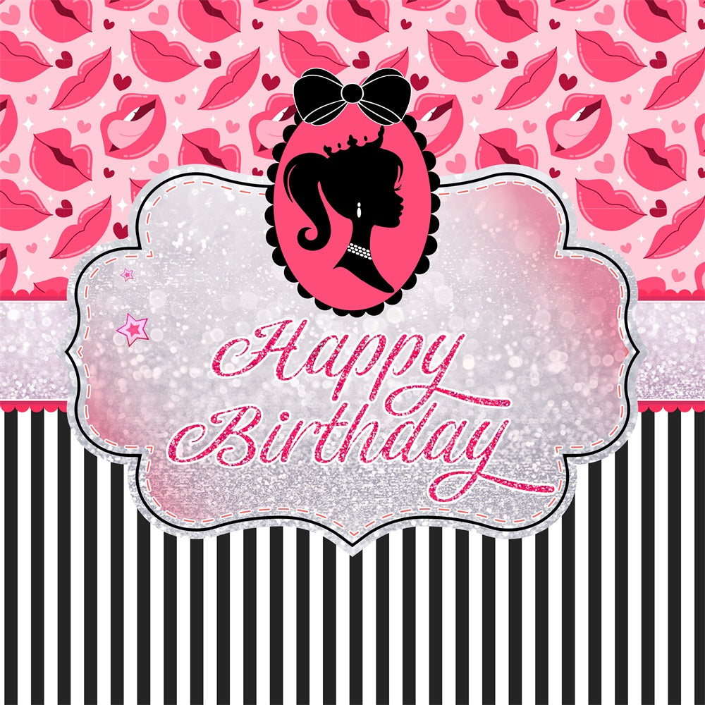 Customized Backdrop Birthday Barbie Glittery Princess Backdrop LXX1-202