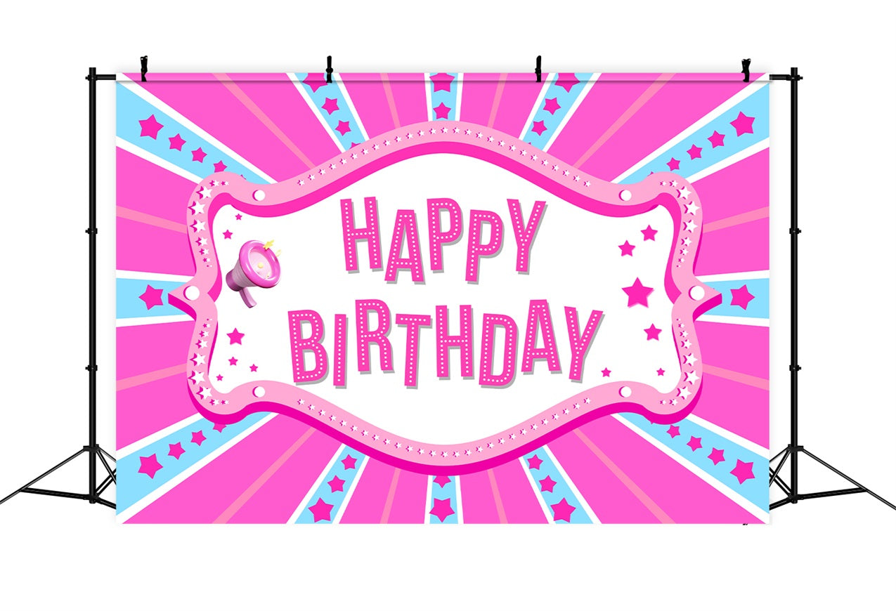 Custom Happy Birthday Backdrop Barbie Carnival-Inspired Backdrop LXX1-208