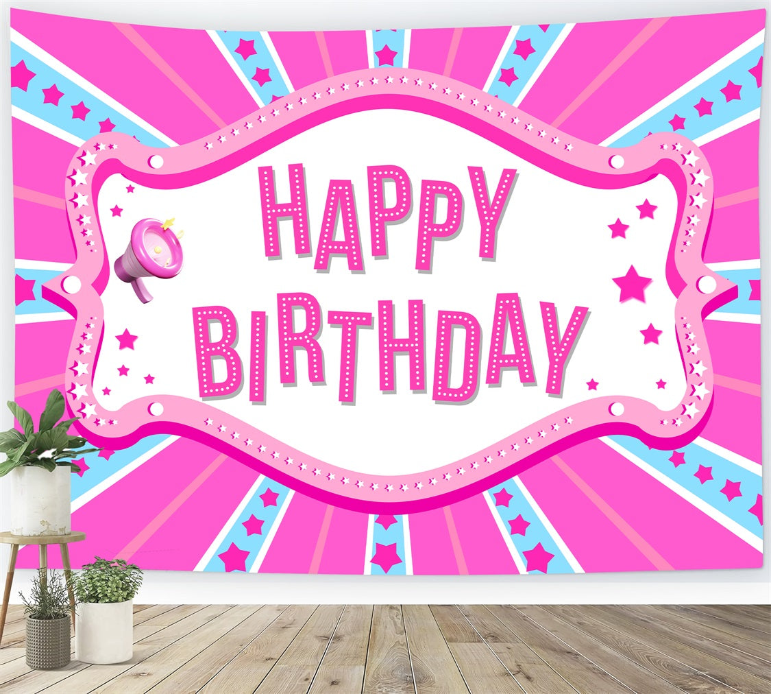 Custom Happy Birthday Backdrop Barbie Carnival-Inspired Backdrop LXX1-208