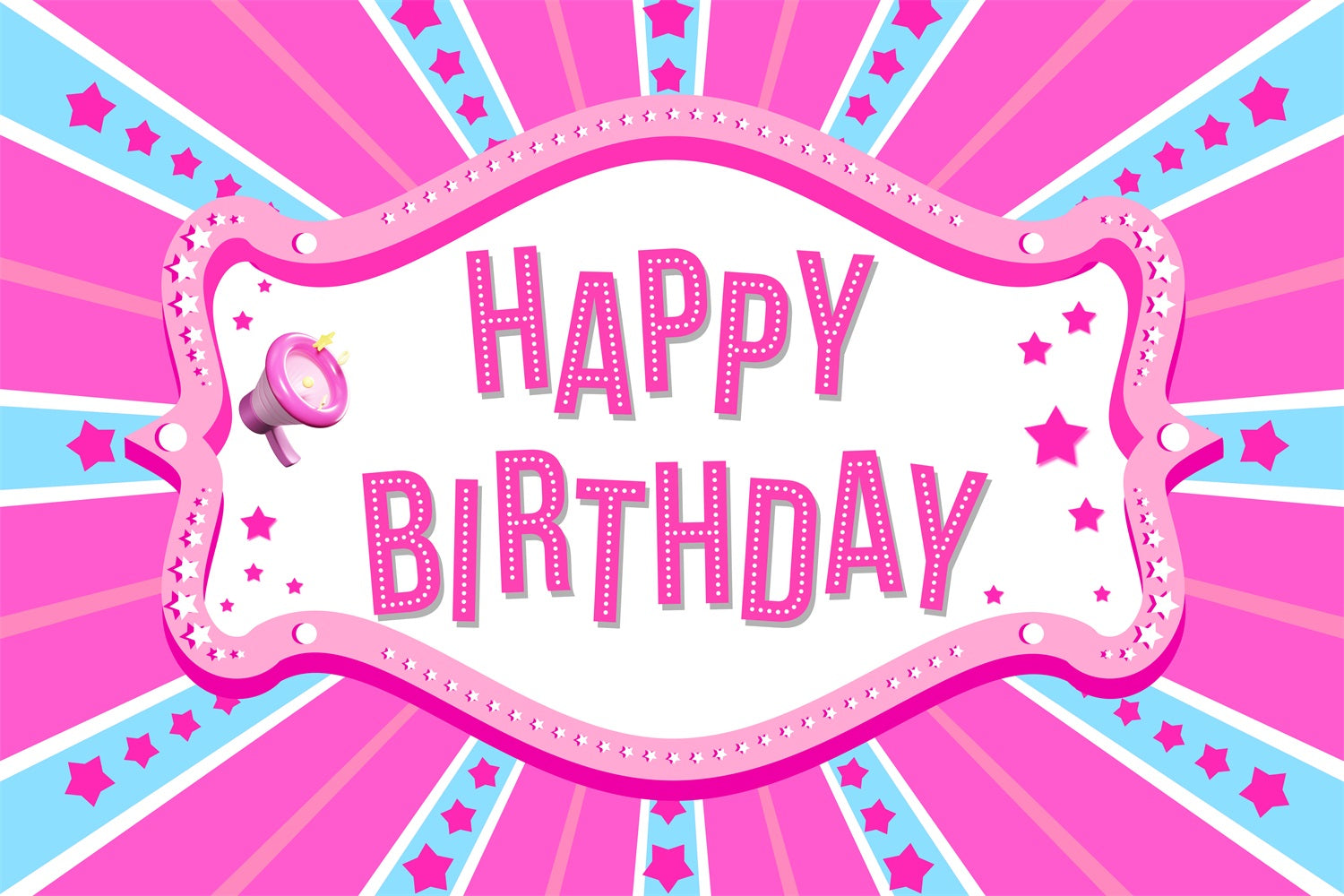 Custom Happy Birthday Backdrop Barbie Carnival-Inspired Backdrop LXX1-208