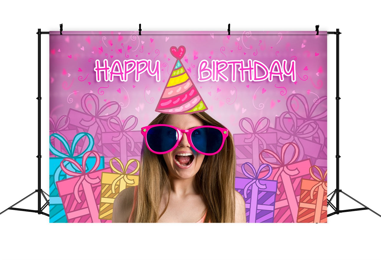 Customize Backdrop Birthday Barbie Joy Sunglasses Party Backdrop LXX1-209