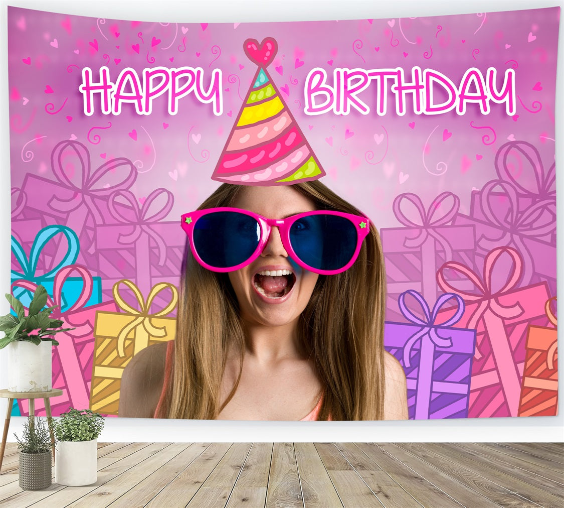 Customize Backdrop Birthday Barbie Joy Sunglasses Party Backdrop LXX1-209