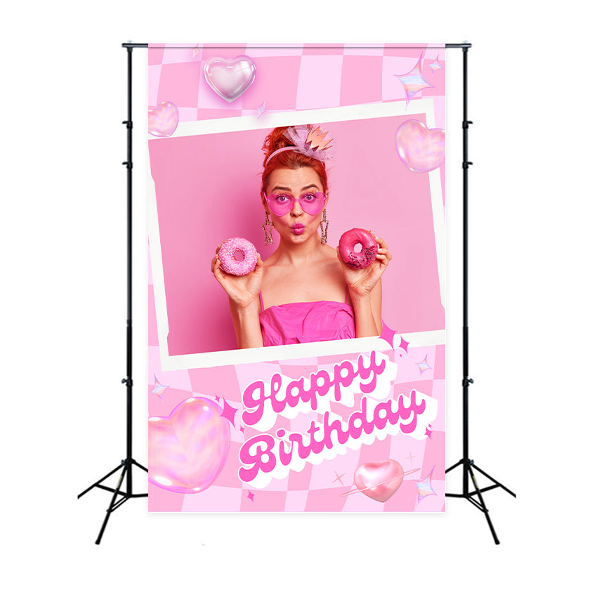 Custom Backdrop Birthday Barbie Retro Charm Happy Backdrop LXX1-212