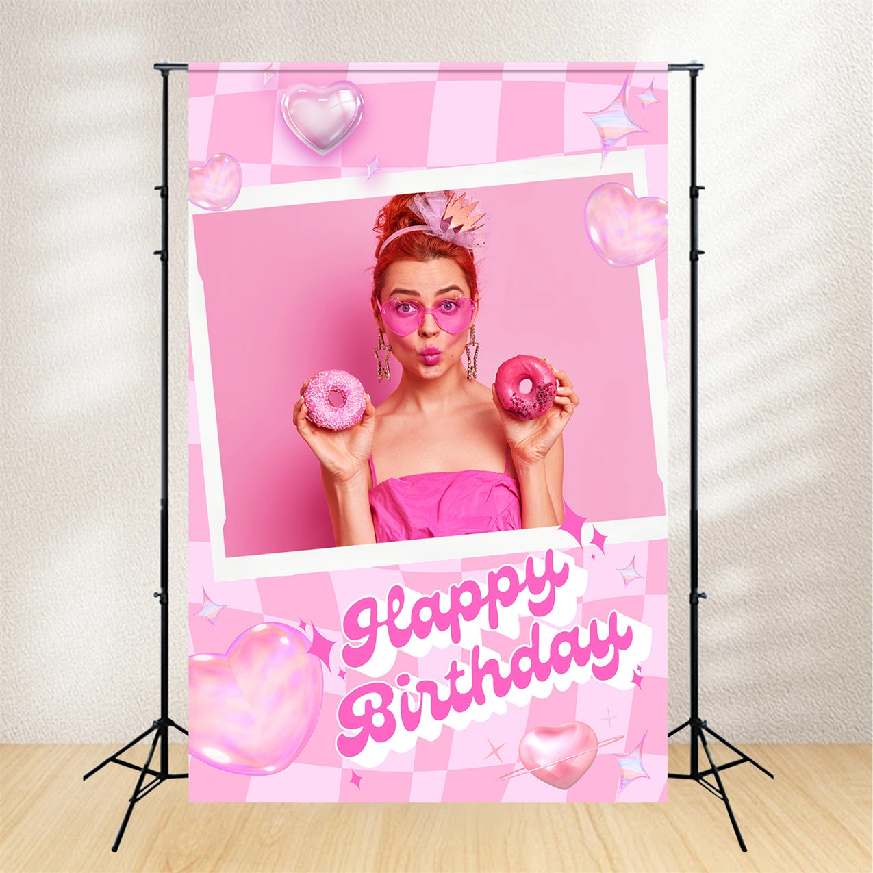 Custom Backdrop Birthday Barbie Retro Charm Happy Backdrop LXX1-212