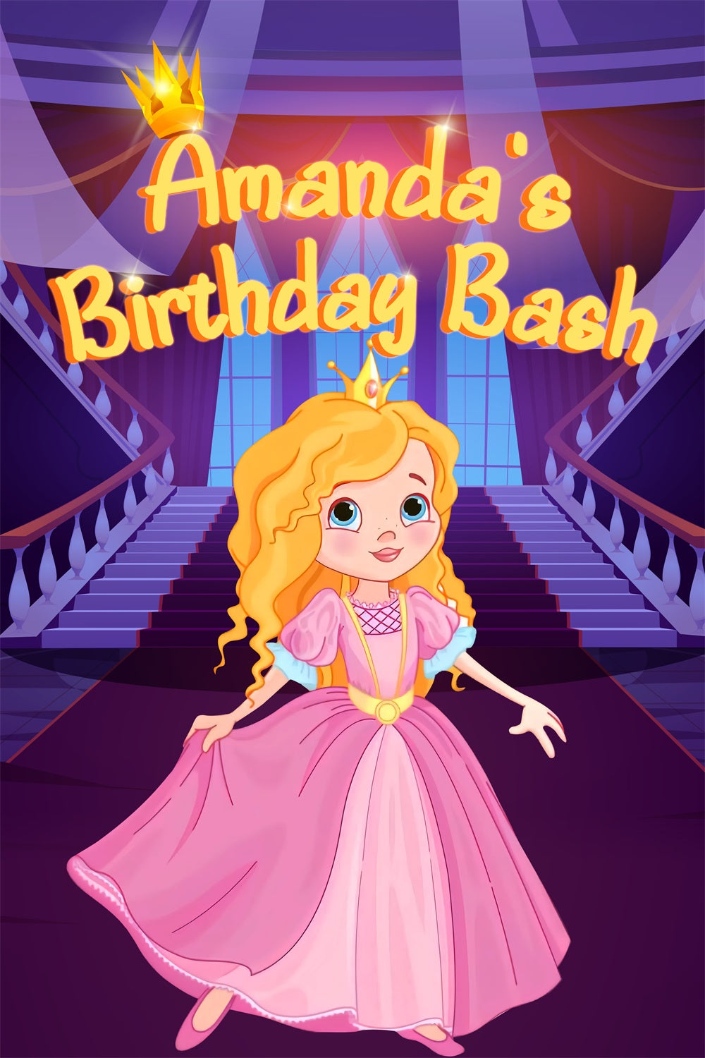 Personalized Birthday Backdrops Barbie Amanda Magical Backdrop LXX1-215