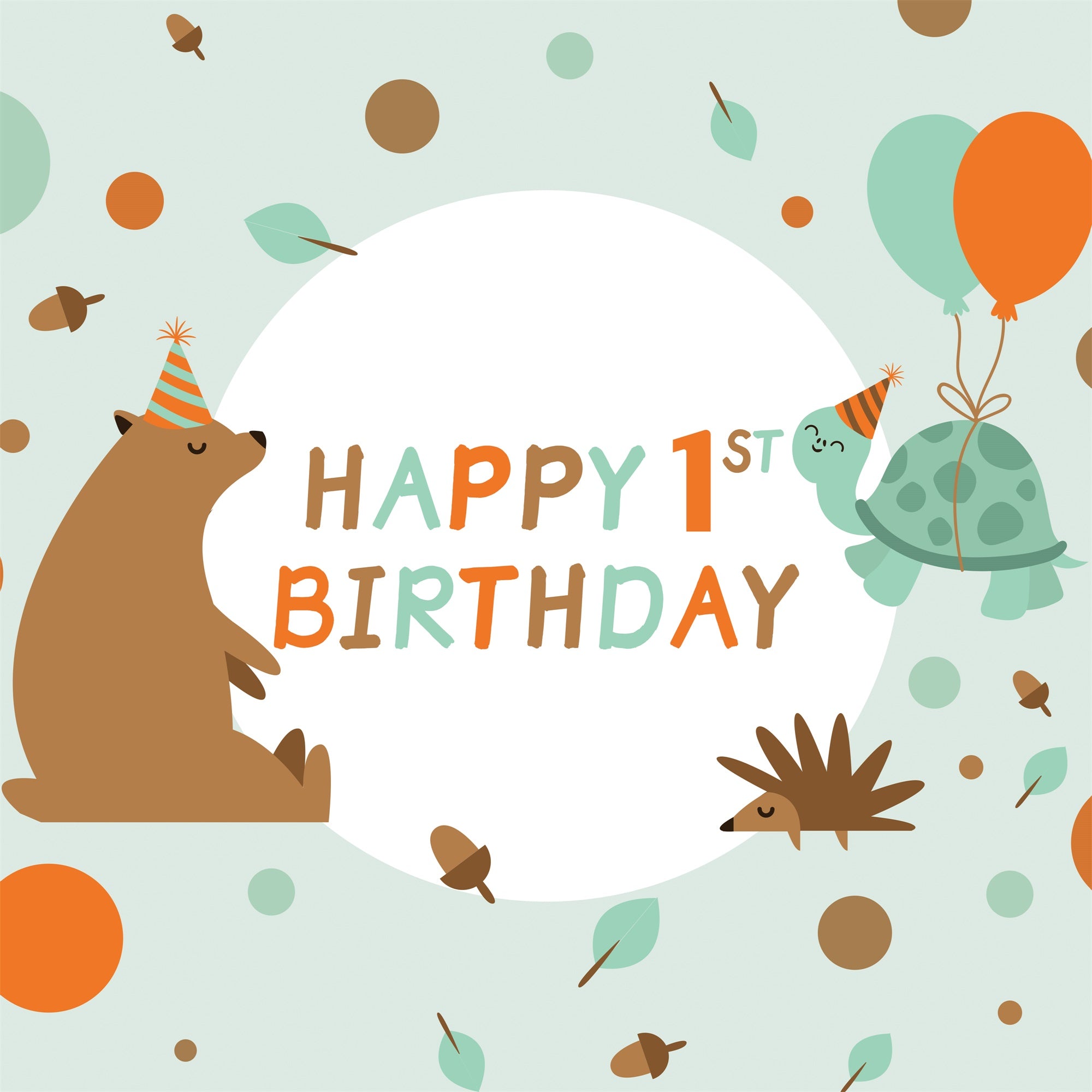 Personalized Birthday Backdrops 1st Cute Forest Animals Backdrop LXX1-222