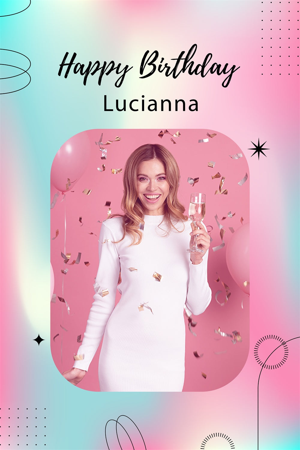 Customized Backdrop For Birthday Stylish Pink Confetti Backdrop LXX1-223