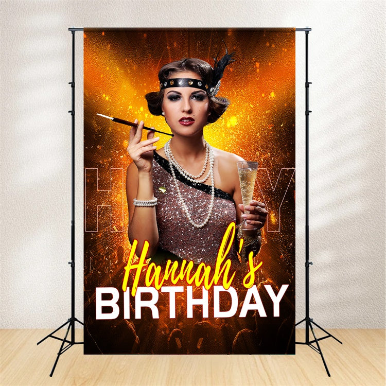 Custom Birthday Backdrop Vintage Glamour Celebration Backdrop LXX1-231