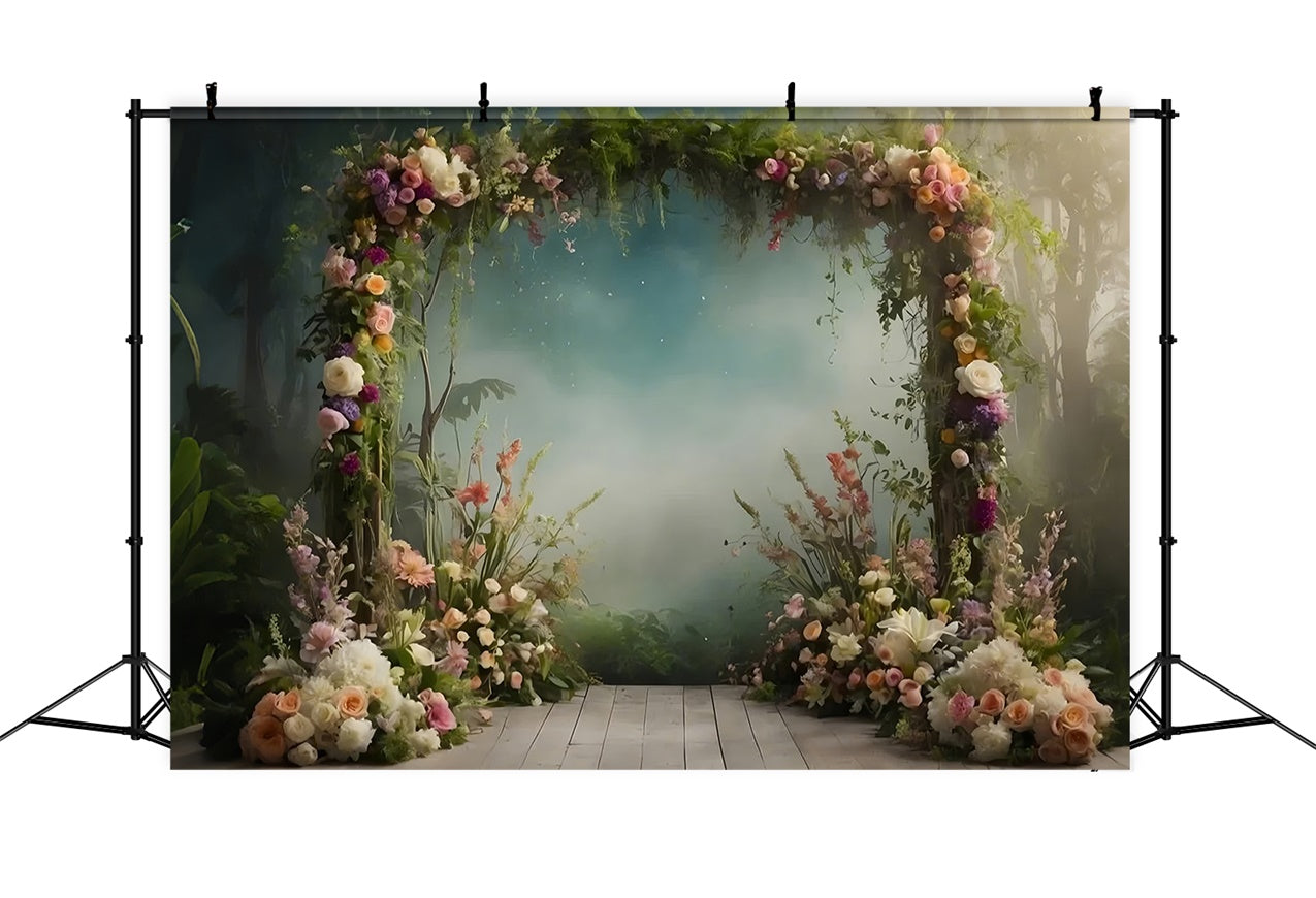 Pet Photography Backdrops Elegant Floral Vine Arch Backdrop LXX1-251